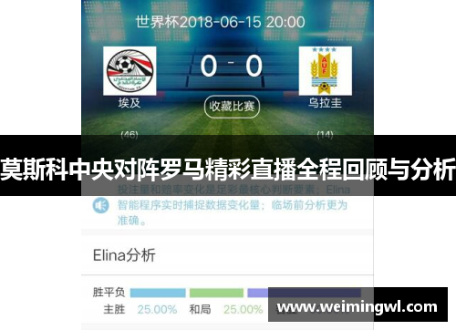 莫斯科中央对阵罗马精彩直播全程回顾与分析